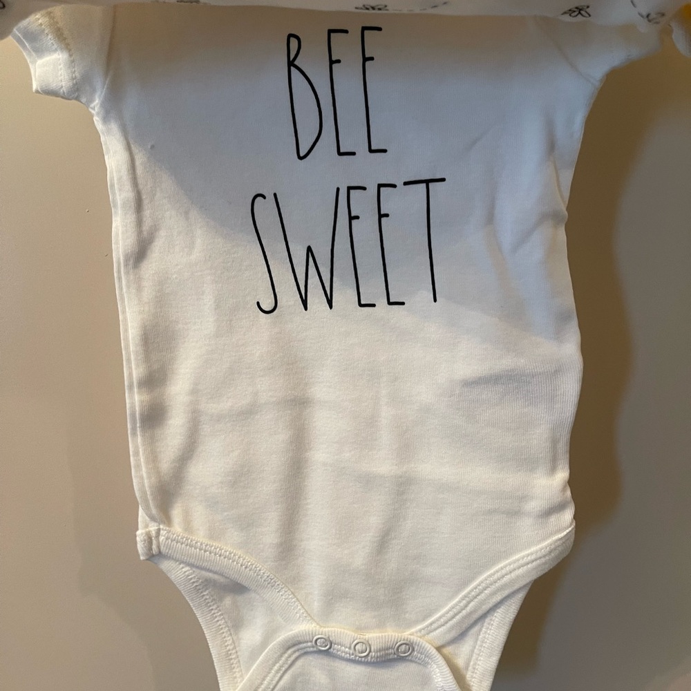 NWT Rae Dunn Yellow 3 piece Romper - 6-9 months - Picture 2 of 5